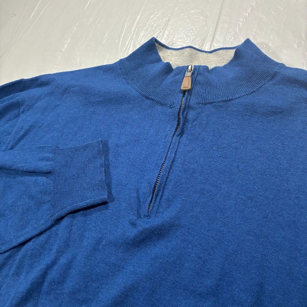 Peter Millar Crown Soft Quarter Zip Pullover Sweater Luxe Silk Cashmere Men XL